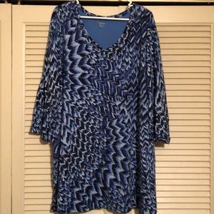 Shades of blue 3/4 length sleeve tunic